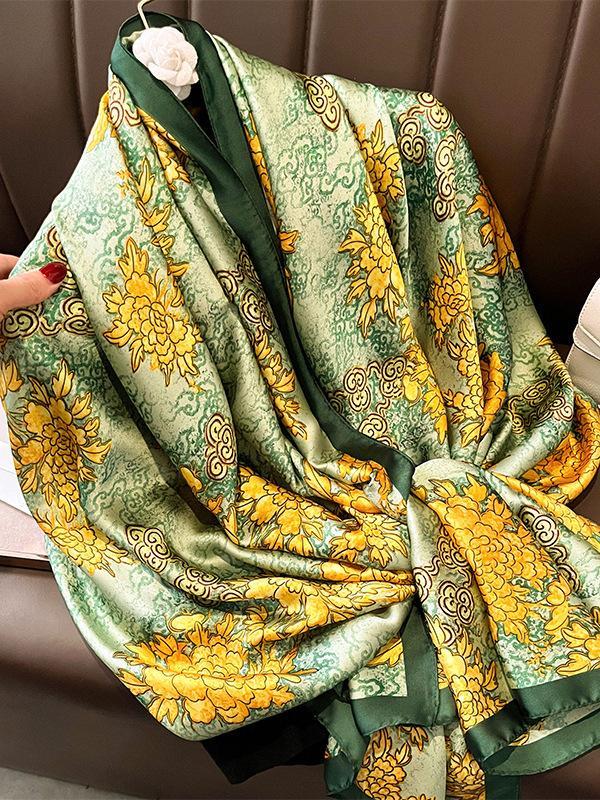 Flower Print Sun Protection Shawl&Scarf Product Image