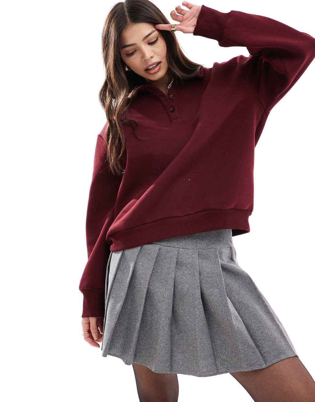 ASOS DESIGN pleated mini skirt in gray Product Image