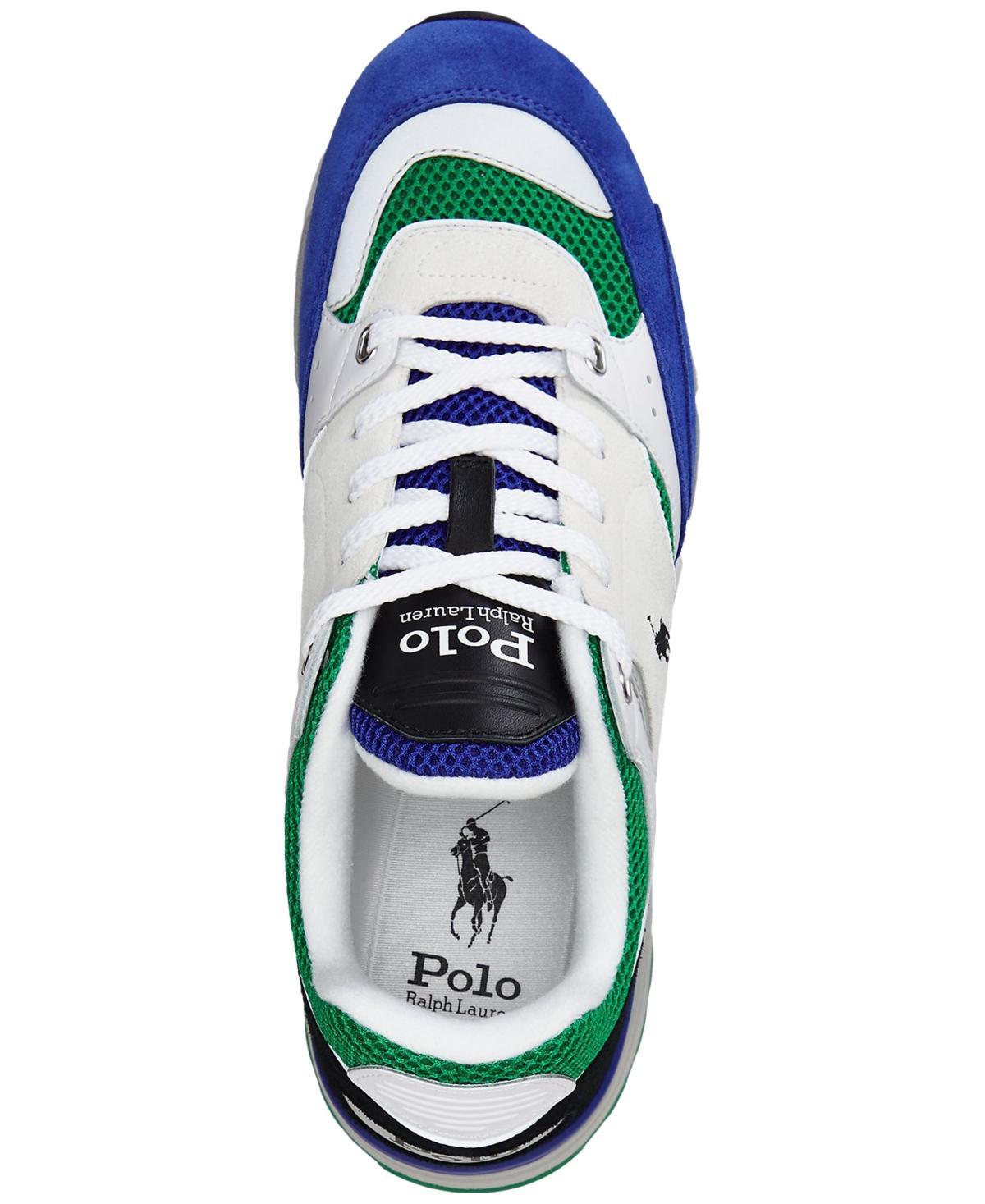 POLO RALPH LAUREN Men's Trackster 200 Sneaker In White,royal,green Product Image