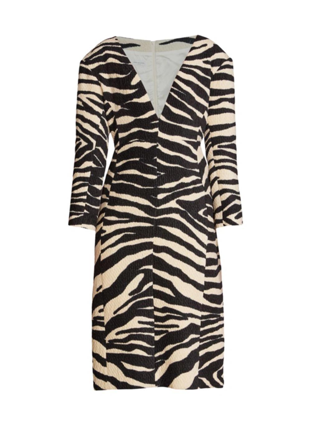 Debra Zebra Print Midi Dress - Women's - Cotton/viscose/acrylic/polyamidenylonpolyesterviscose In Ecru product image