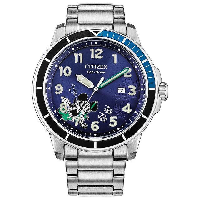 Disneys Mickey Mouse Diver Mens Eco-Drive Stainless Steel Watch by Citizen - AW1529-81W Grey Product Image