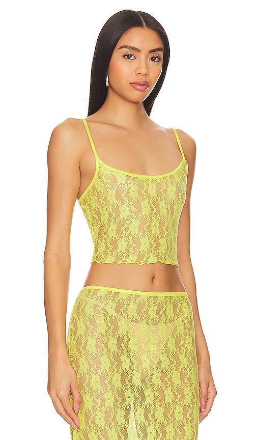 Lovers and Friends Lia Sheer Tank Top in Yellow. Product Image