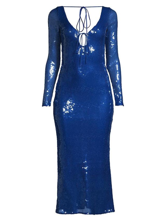 Bardot Verona Sequin Long Sleeve Maxi Dress Product Image