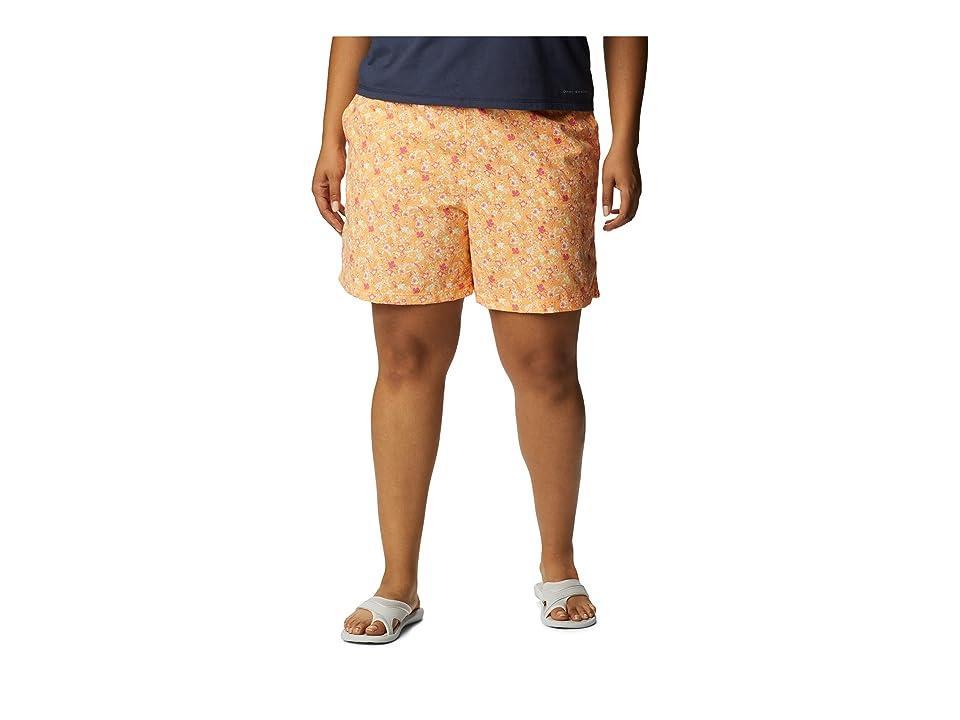 Columbia Plus Size Sandy River II Printed Shorts (Peach/Mini Hibiscus) Women's Shorts Product Image