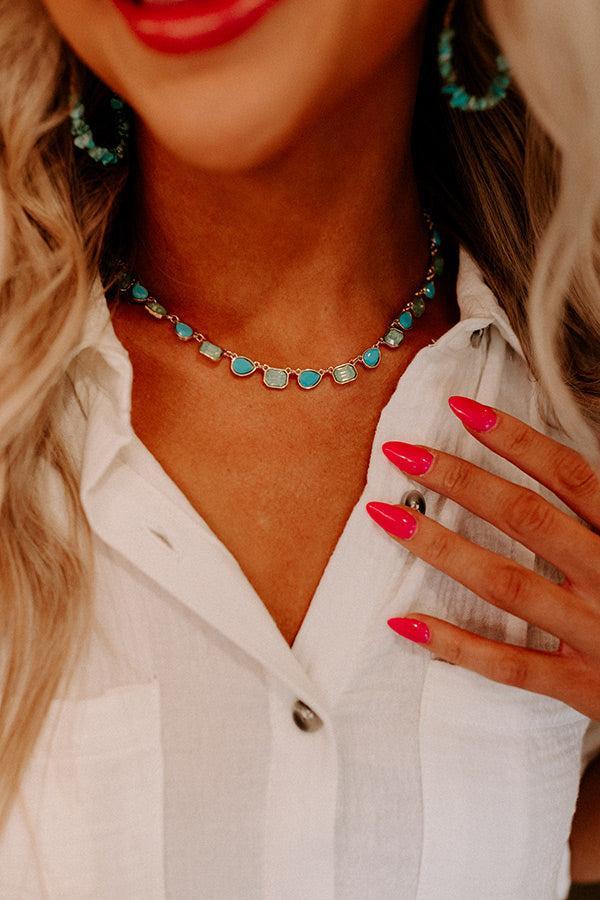 Perfectly Polished Necklace In Turquoise Product Image