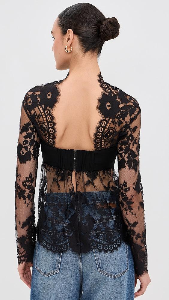 Zimmermann Illustration Lace Bow Bodice Top | Shopbop Product Image