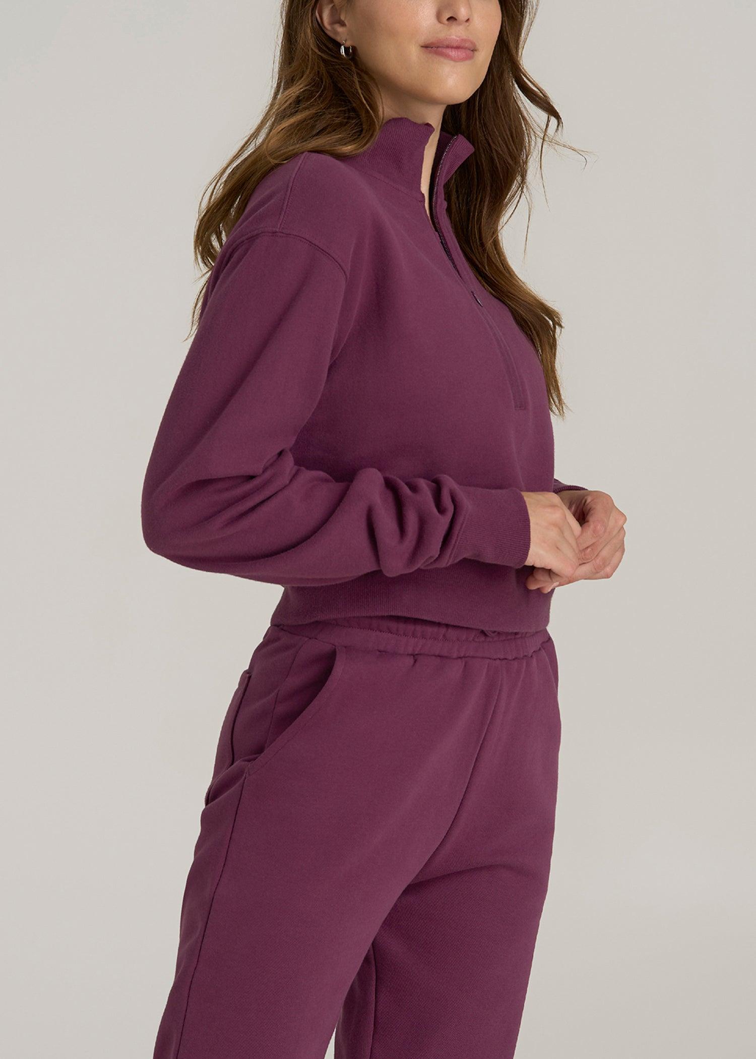 Wearever 2.0 Half-Zip Cropped Sweatshirt for Tall Women in Purple Gumdrop Product Image