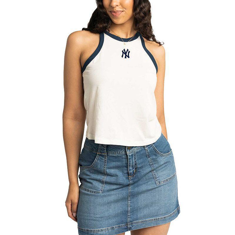 Womens Lusso White New York Yankees Jane Tank Top Product Image