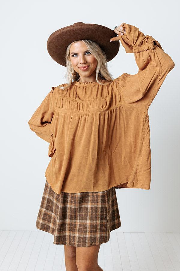 Stay The Course Shift Top In Camel Product Image