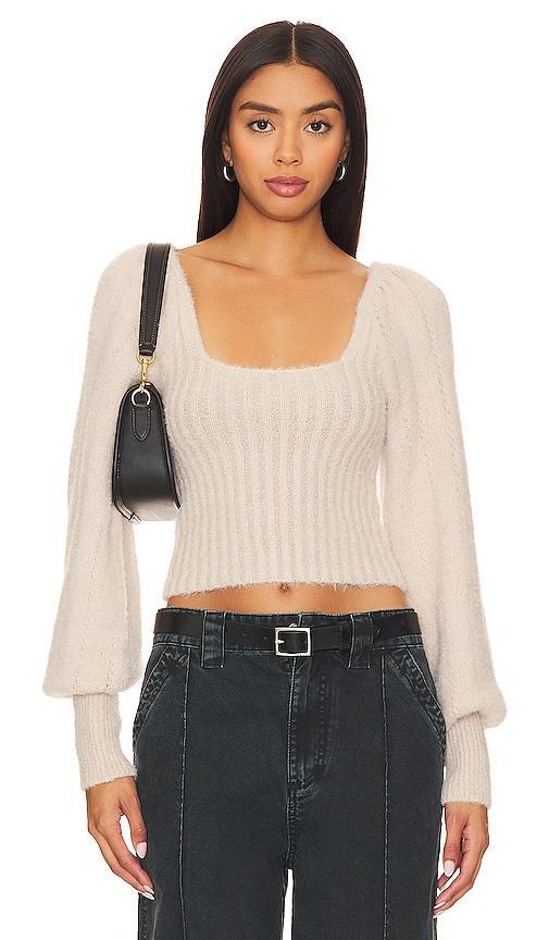 Free People Katie Mix Stitch Square Neck Sweater Product Image