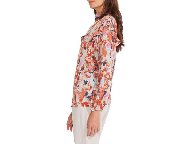 NIC+ZOE Petite Pressed Petals Top Multi) Women's Clothing Product Image