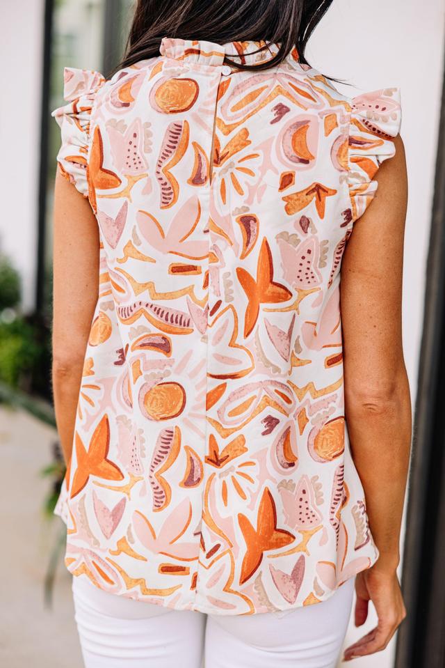 Get Their Attention Coral Orange Floral Tank Female Product Image