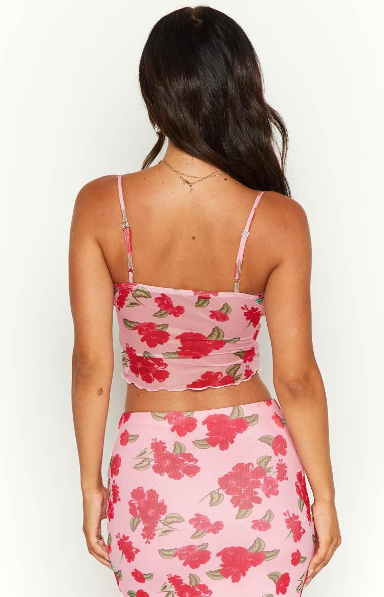 Emz Pink Floral Mesh Cami Product Image