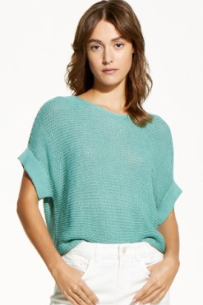 Easy Sleeve Summer Sweater- Hazy Aqua Product Image