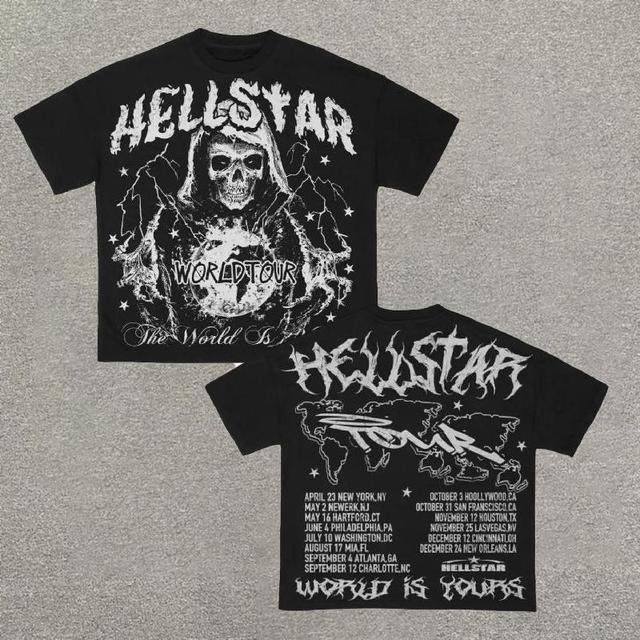 Vintage Hellstar Casual Cotton Short Sleeve T-Shirt Product Image