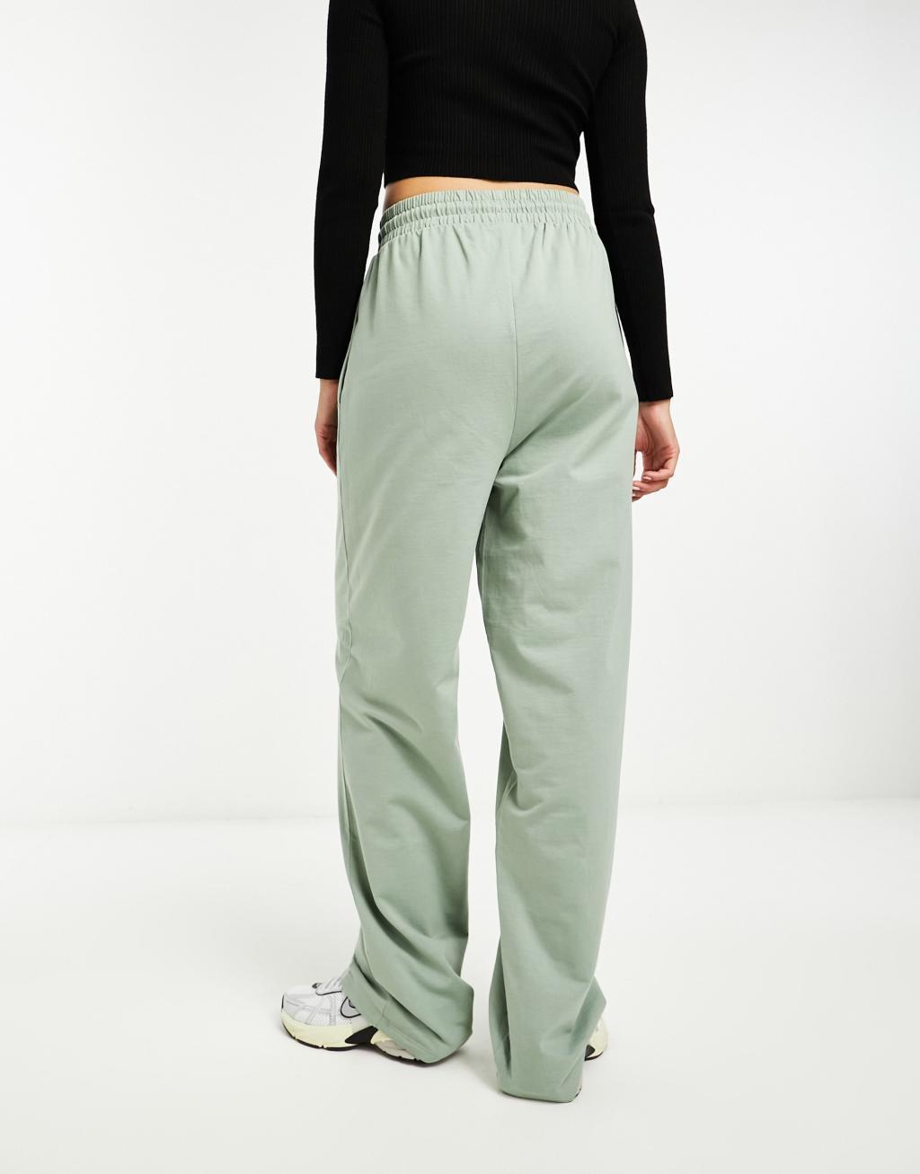 ASOS DESIGN Straight Leg sweatpants in sage green Product Image