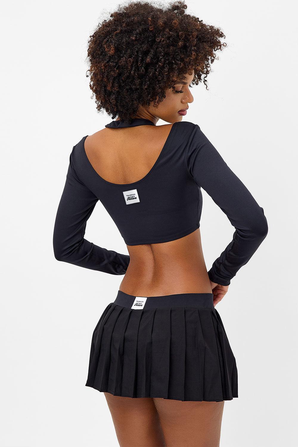 Speedy Long Sleeve Crop Top - Black Product Image