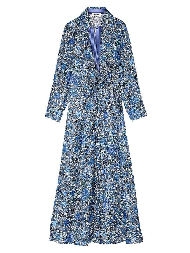 Womens Floral Print Midi Shirt Dress Product Image