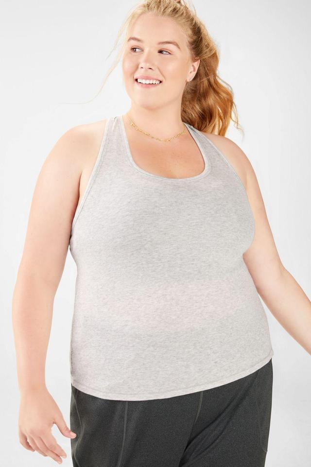 Fabletics Jess Racerback Tank Womens Grey Heather plus Size 4X Product Image