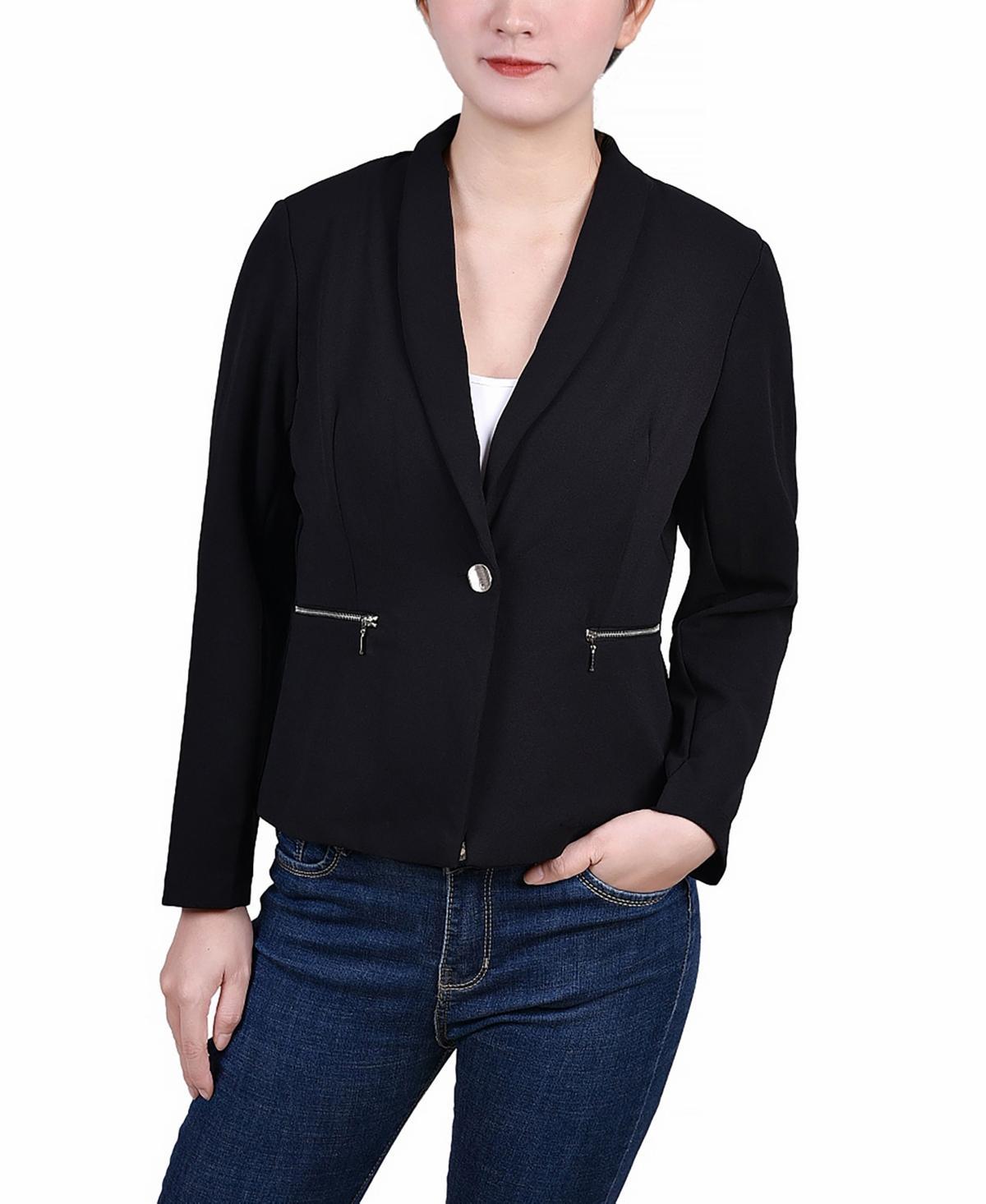 Ny Collection Petite Cropped Long Sleeve Crepe Jacket Product Image