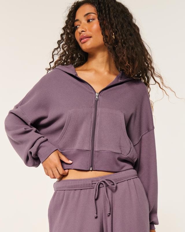 Gilly Hicks Cozy Waffle Zip-Up Hoodie Product Image