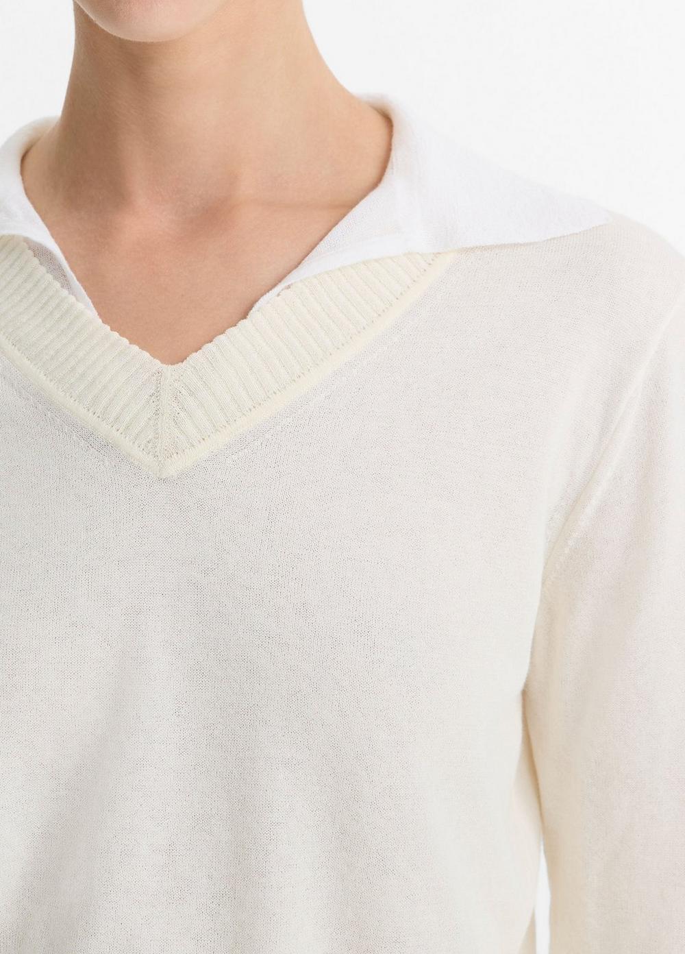 Italian Cotton-Blend Double-Layer Sweater Product Image