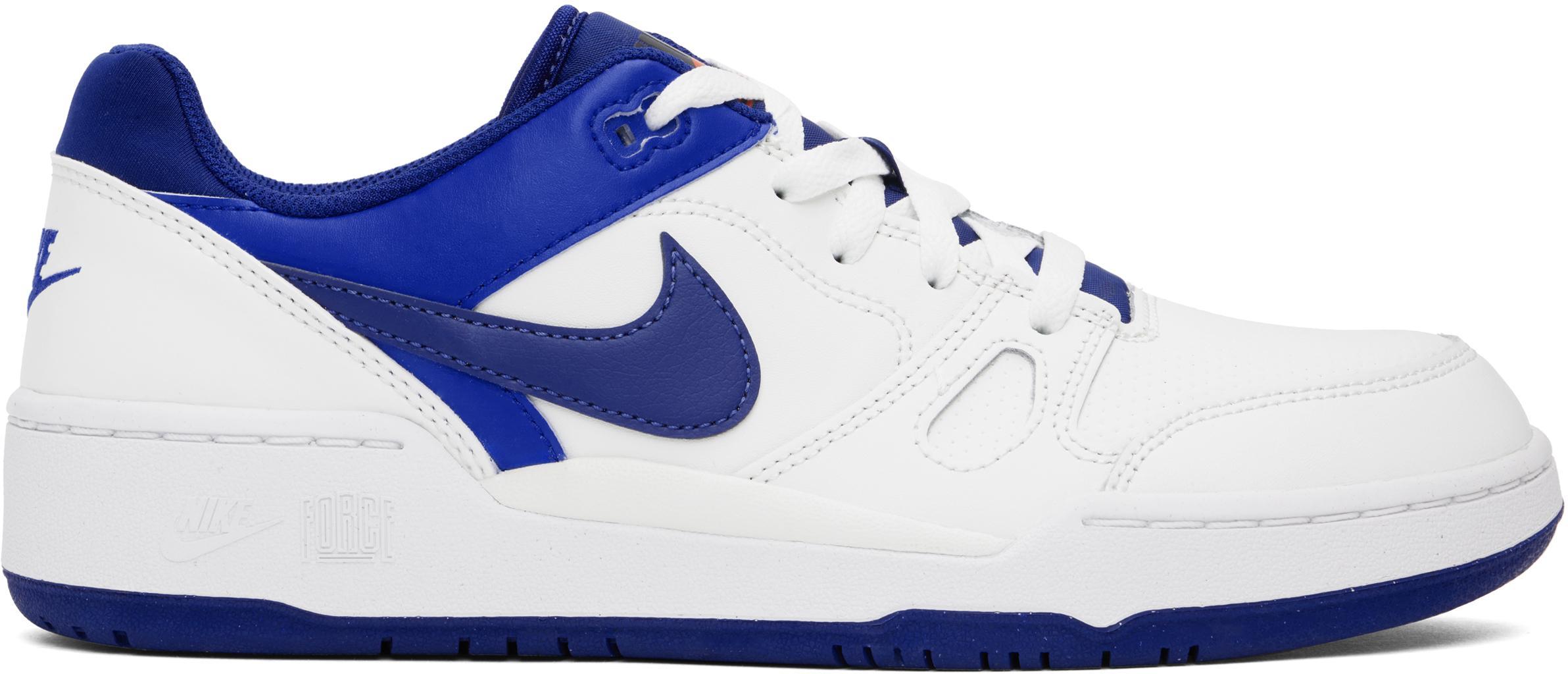 NIKE Mens  Full Force Low In White/blue/blue Product Image