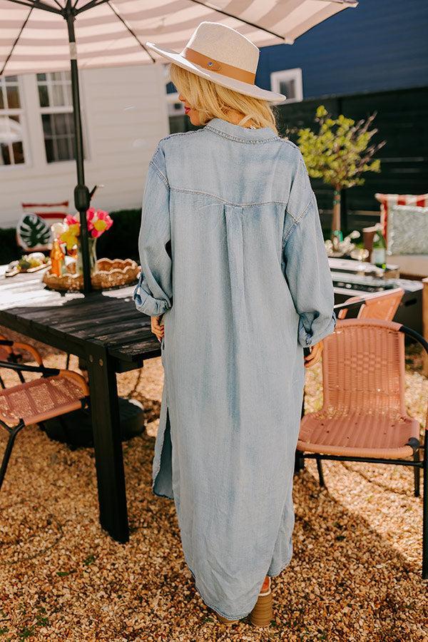 Street Chic Chambray Maxi Dress Curves Product Image