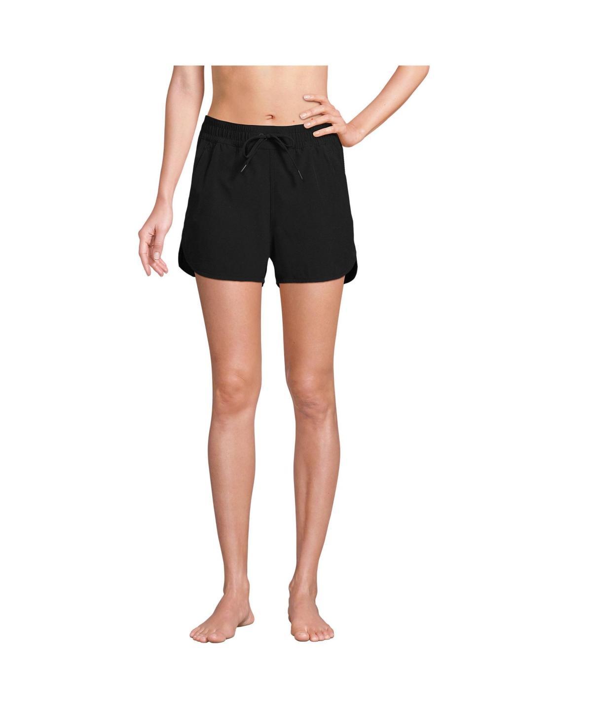 Lands End Womens Woven Packable 3 Dolphin Hem Swim Cover-up Shorts Product Image