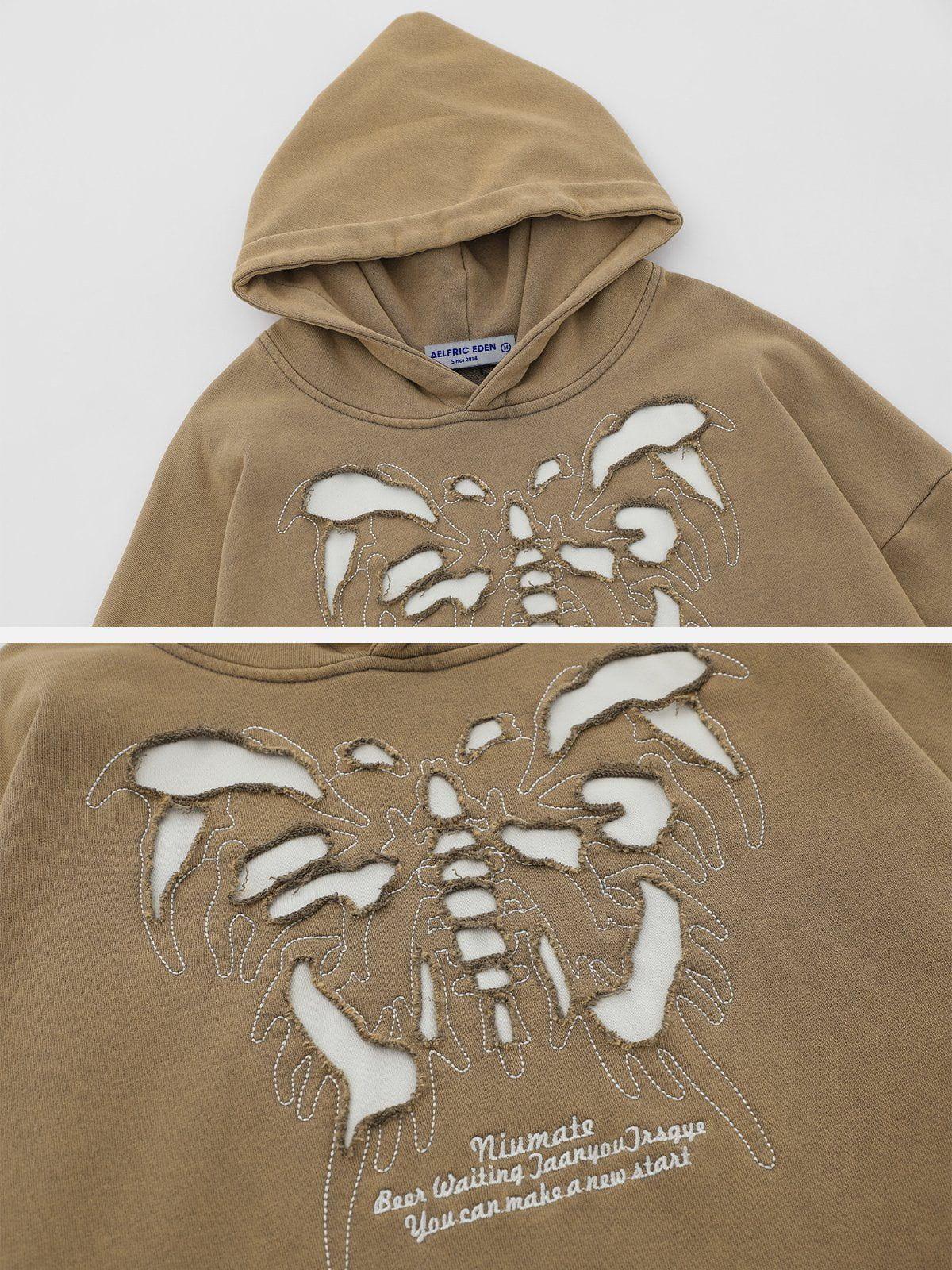 Aelfric Eden Washed Skeleton Butterfly Hoodie Product Image