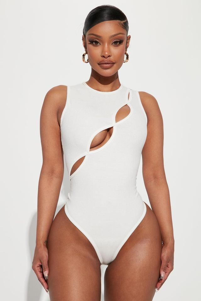 Kim Cut Out Bodysuit - White Product Image