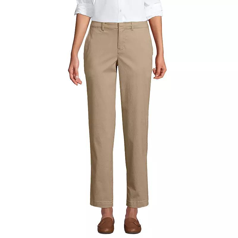 Lands End Womens Mid Rise Classic Straight Leg Chino Ankle Pants Product Image