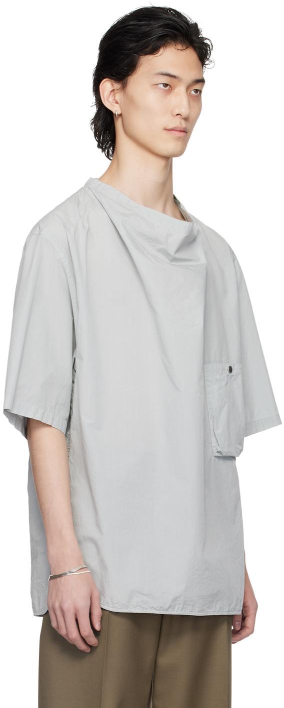 LEMAIRE Blue Draped Shirt In Bk888 Cloud Grey Product Image