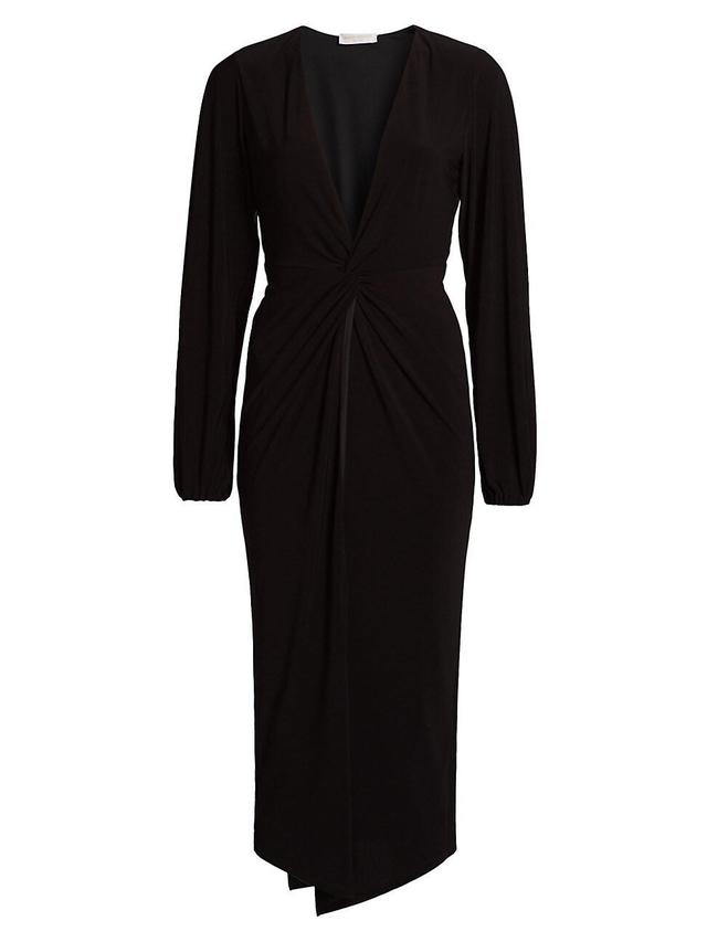 Womens Sutton Twist-Front Jersey Midi-Dress Product Image