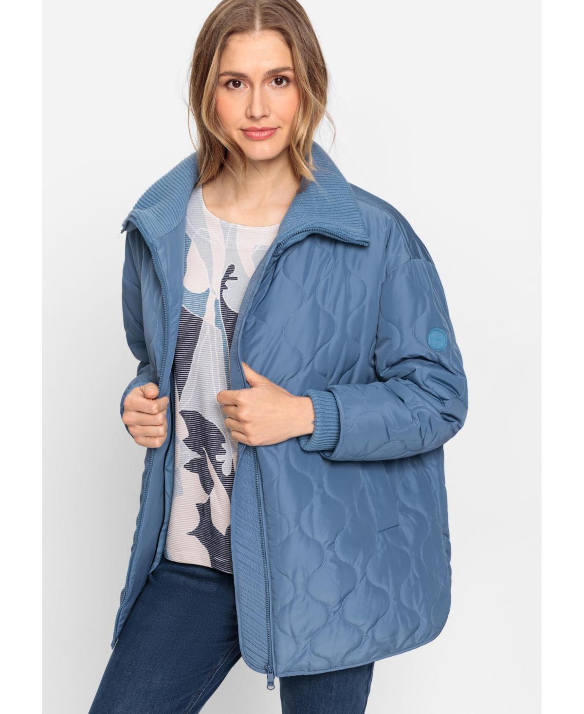 Olsen Womens Quilted High Collar Car Coat Product Image