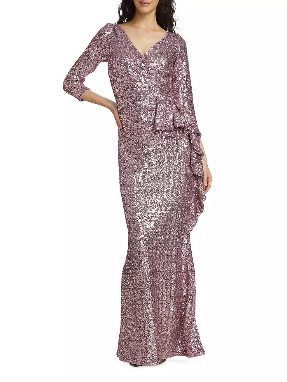 Fridaus Sequined Ruffle Gown Product Image