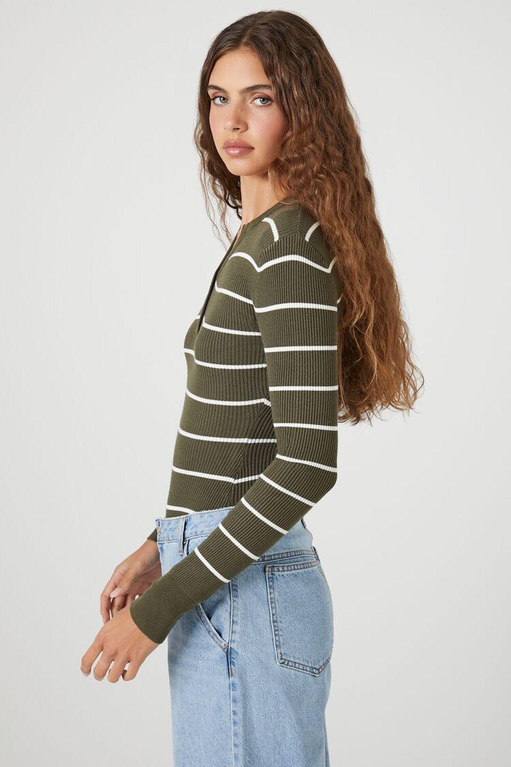 Striped Long-Sleeve Bodysuit | Forever 21 Product Image