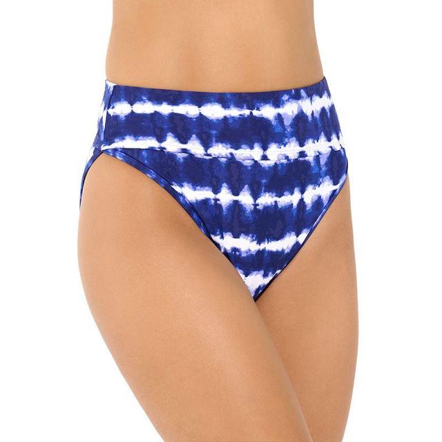 Womens Freshwater Banded High-Leg Swim Bottoms Blue Product Image