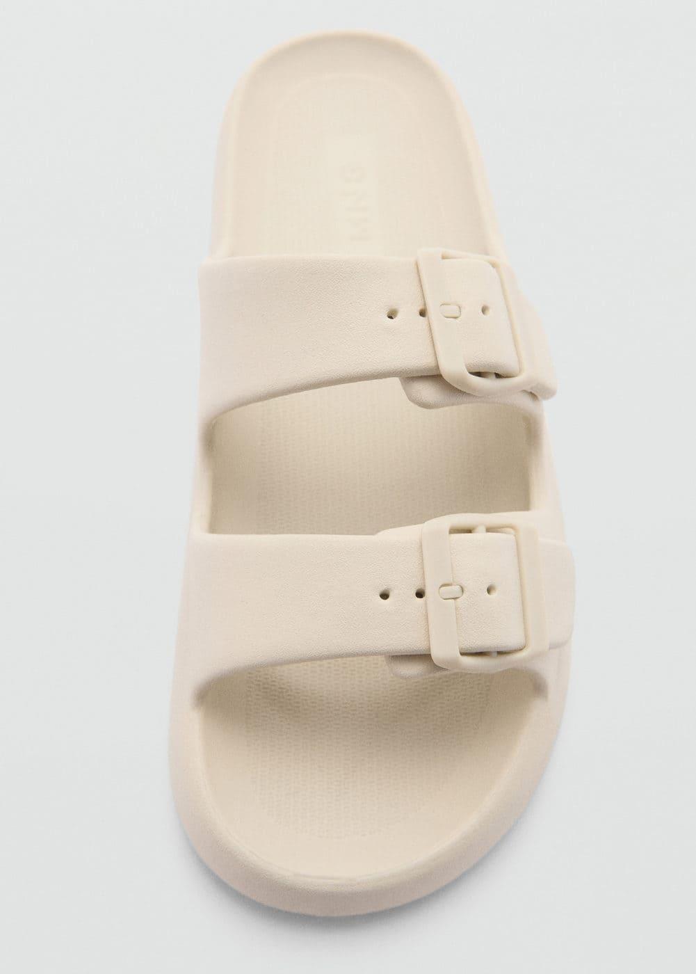 MANGO MAN - Double-buckle rubber sandals ecruMen Product Image