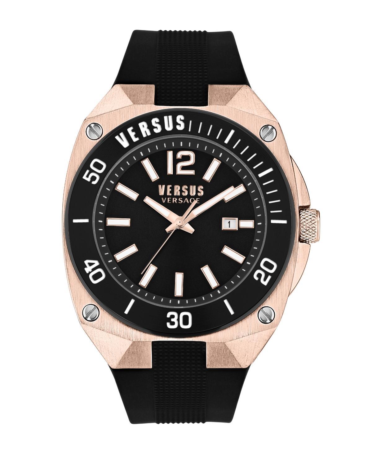 Versus Versace Mens Three-Hand Date Quartz Versus Reaction Blue Silicone Strap 48mm Product Image