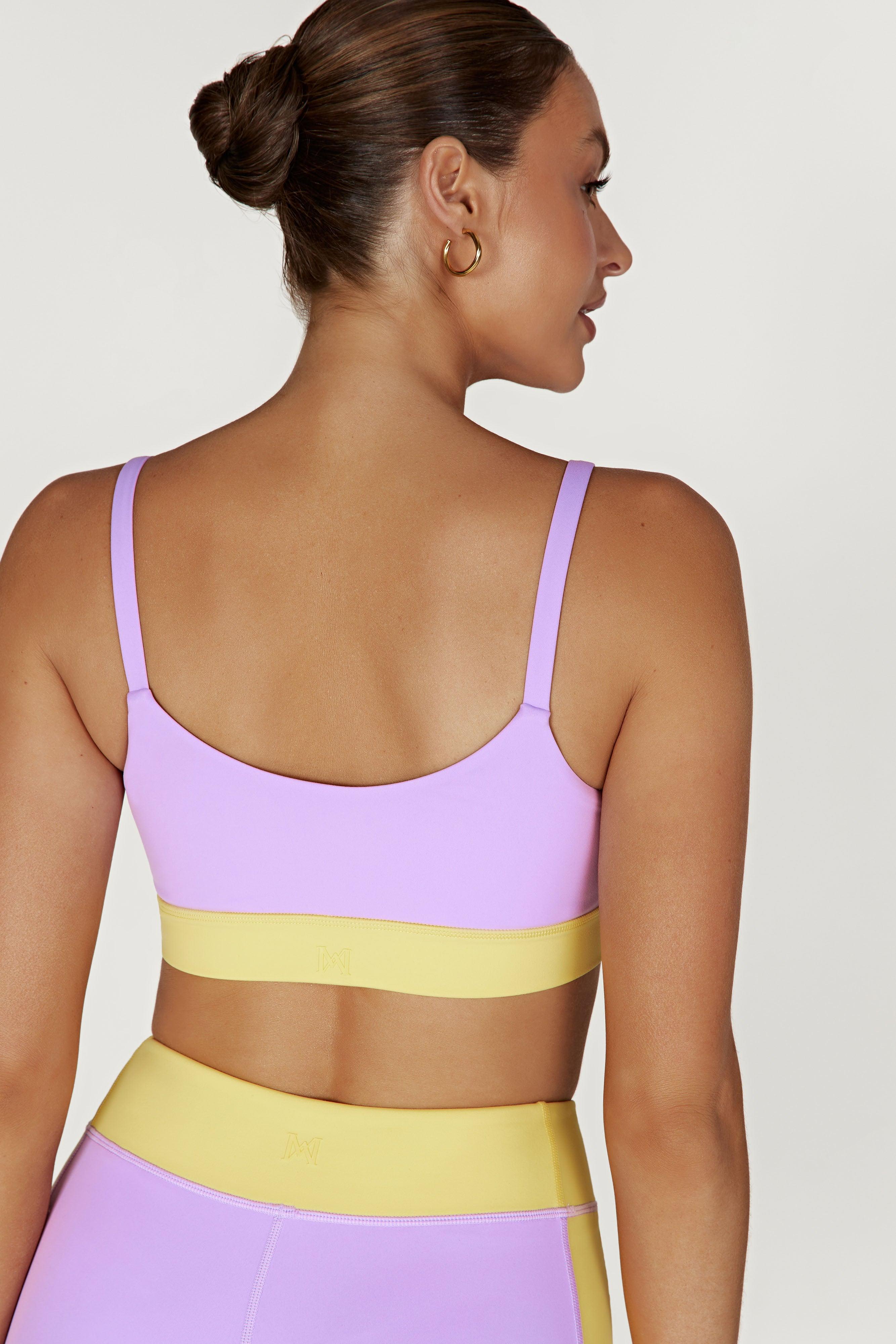 Nickie Two Tone Sports Bralette - Lilac/Yellow Product Image