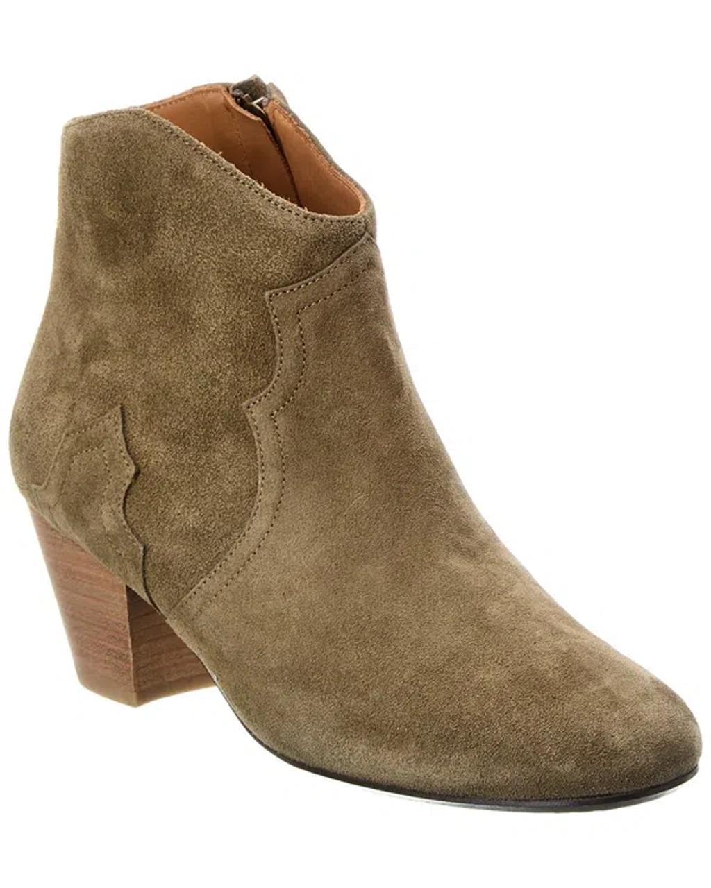 ISABEL MARANT Dicker Suede Bootie In Brown product image