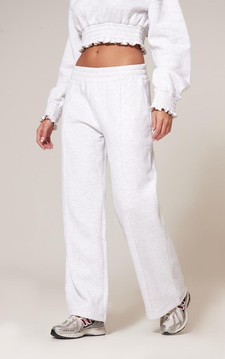 Grey Marl Waistband Wide Leg Sweatpants Product Image