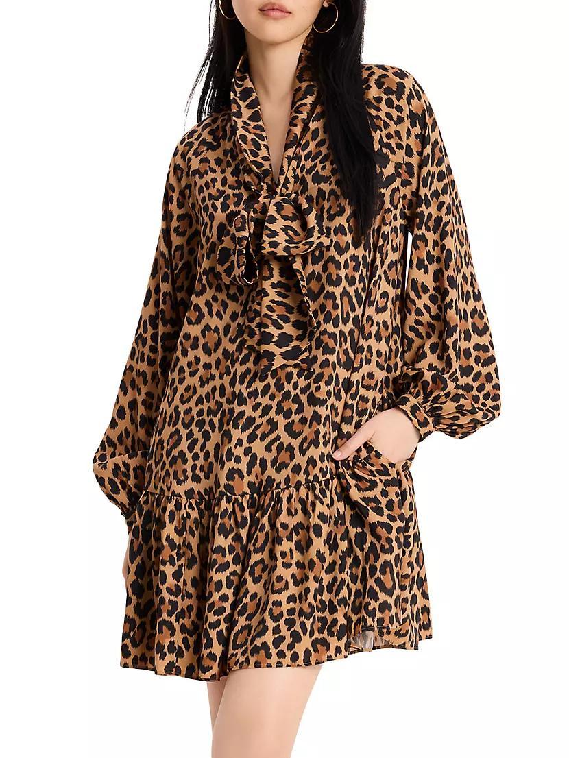 Mainline Classic Leopard Tieneck Minidress Product Image