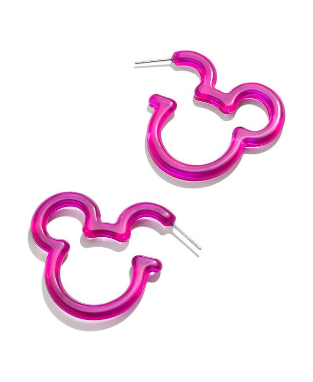 Womens Baublebar Mickey Mouse Pink Essential Hoop Earrings Product Image