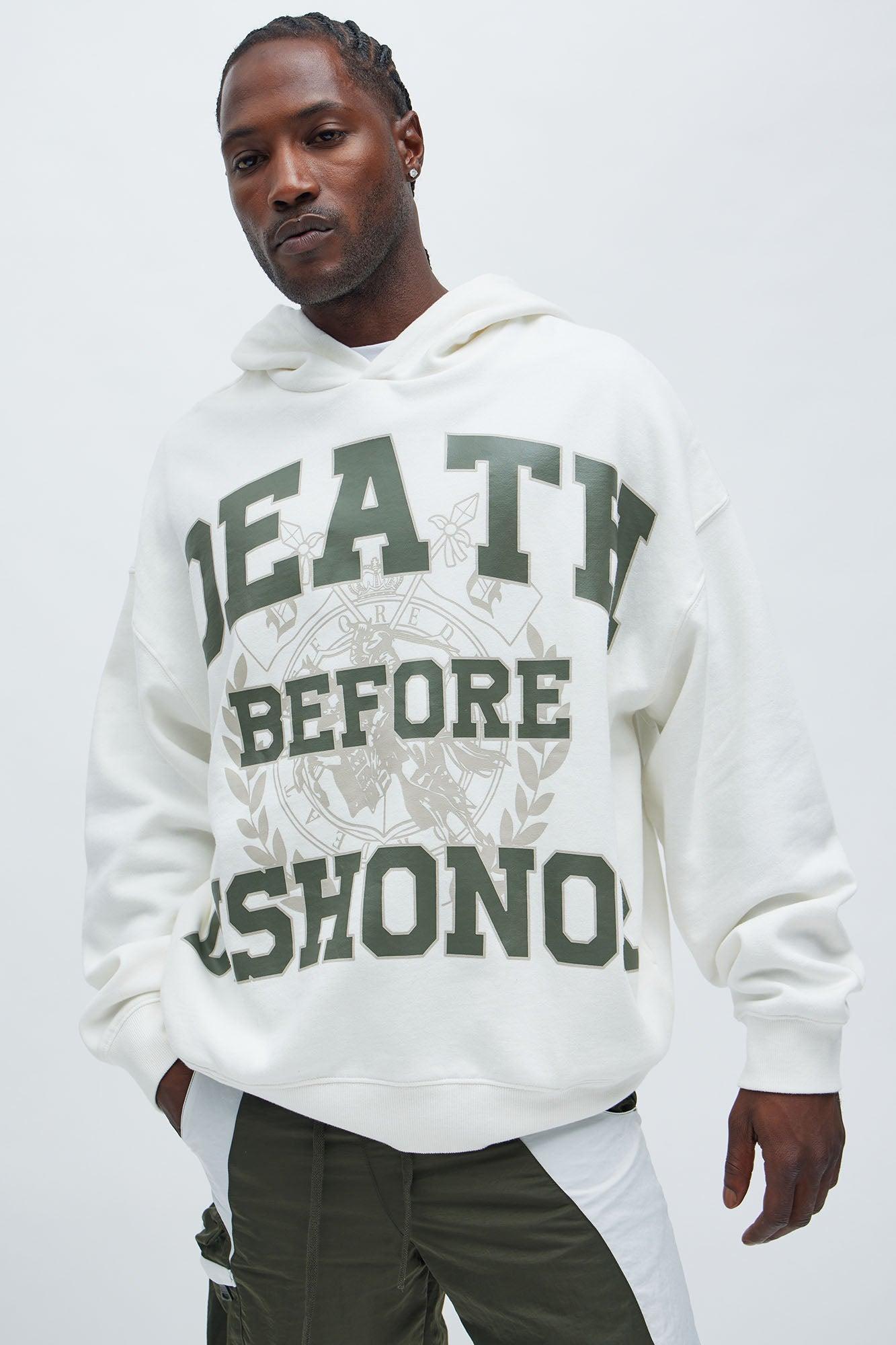 Tyson Death Before Dishonor Oversized Hoodie - Off White Product Image