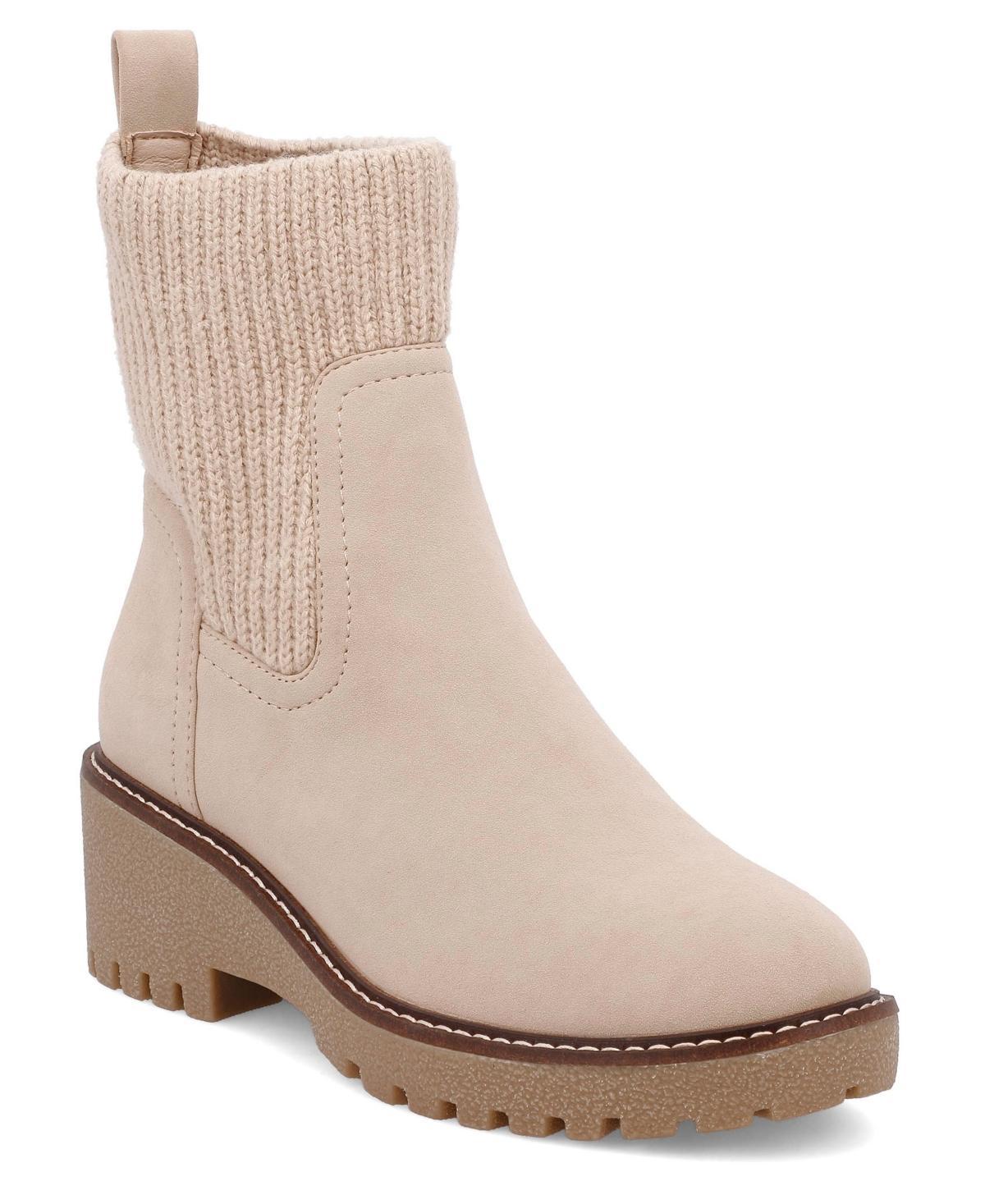 Mia Womens Kara Knit Cuff Lug Sole Chelsea Booties Product Image