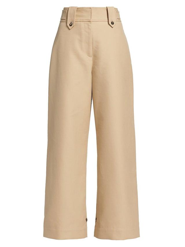 Womens Cotton Wide-Leg Suiting Pants Product Image