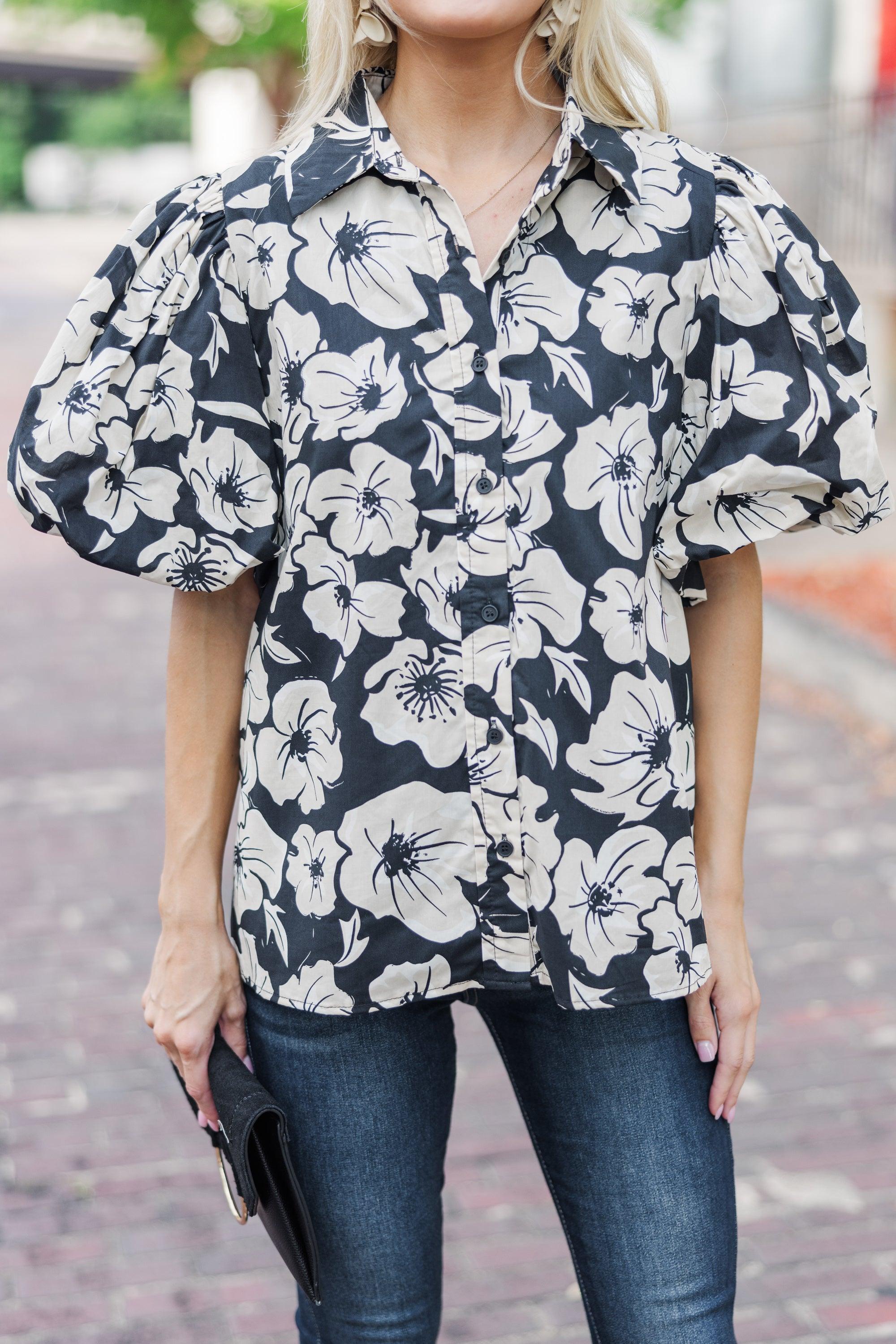 In My Eyes Black Floral Blouse Female Product Image