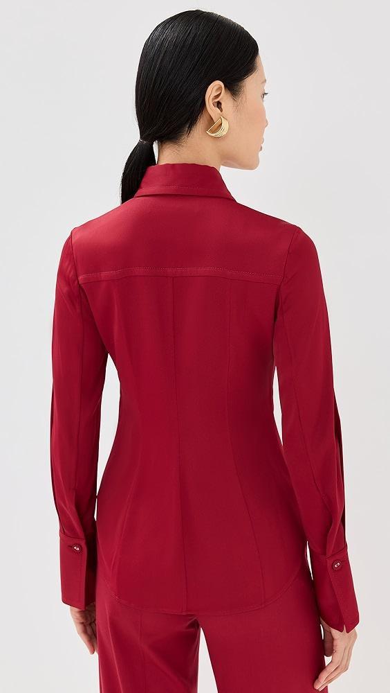 Another Tomorrow Bias Seamed Shirt | Shopbop Product Image